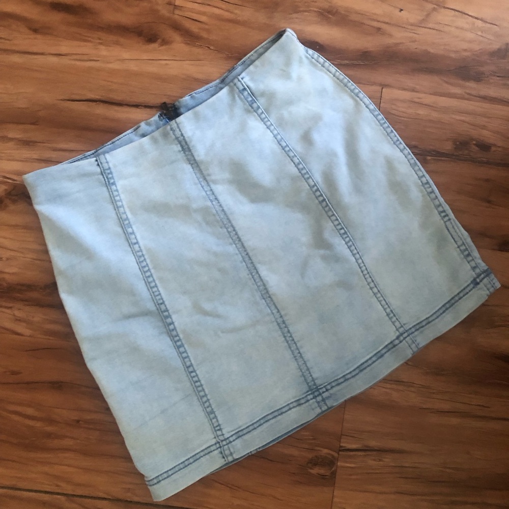 Free People Modern Femme Demin Mini Skirt